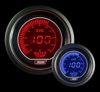 Evo Series METRIC Water Temperature Gauge-Electric 52mm 2 1/16" Red and Blue - Image 1 of 2