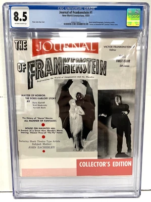 Journal of Frankenstein #1 (1959) New World Ent. CGC 8.5 OW/White Boris Karloff - Image 1 of 4