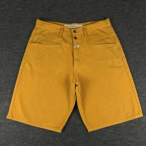 Vintage Marithe Francois Girbaud Shorts Mens Yellow 36X11 Baggy Denim Shorts 90s - Picture 1 of 10