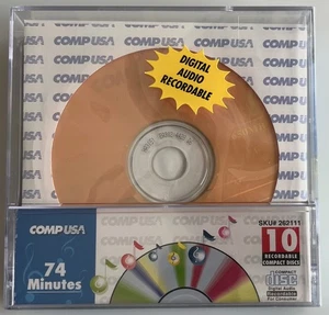 CompUSA Digital Audio CD-R 650Mb 48x Blank Recordable Discs – New  (10 Pack) - Picture 1 of 4