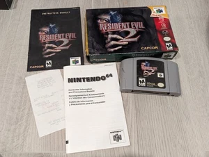 RESIDENT EVIL 2 N64 NINTENDO 64 CARTRIDGE BOX BOOKLETS INSERTS RECEIPT - Picture 1 of 3