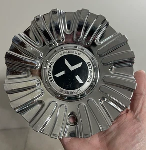 (1) STARR WHEELS  Center Cap Chrome # 206 , 7" wide , (no mounting screw) - Picture 1 of 8