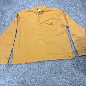 Sperry Top Sider Rugby Yellow Pullover Sweater Elbow & Shoulder Pads Mens XL - Picture 1 of 14