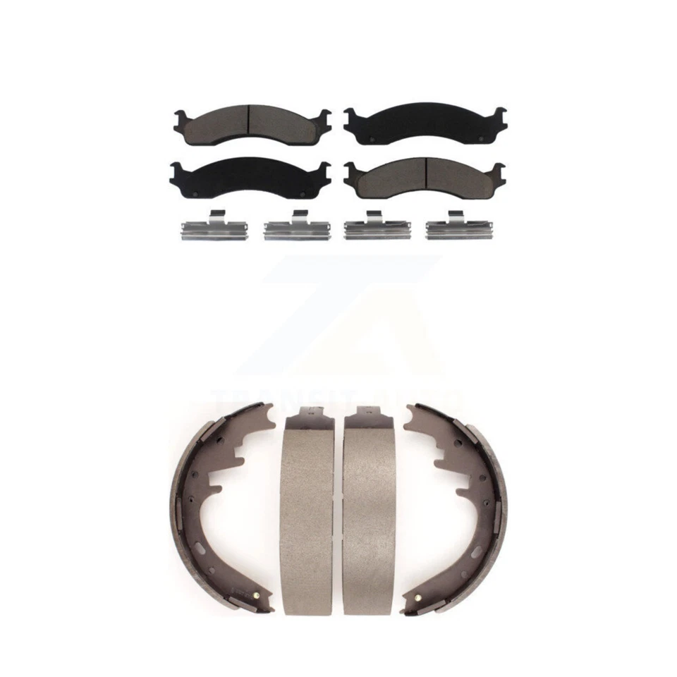 Front Rear Ceramic Brake Pads And Drum Shoes Kit For Dodge Ram 2500 Van - Image 1 of 2