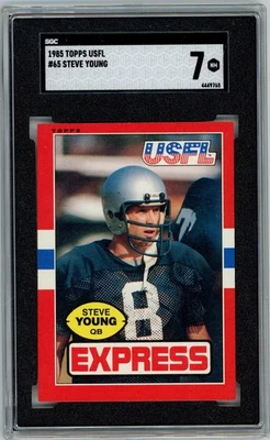 1985 Topps USFL STEVE YOUNG #65 49ERS Rare RC Rookie HOF SGC 7 NM N817  - Image 1 of 3