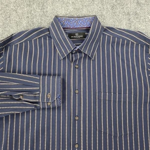 Bugatchi Uomo Shirt Mens XXL Striped Long Sleeve Button Up Modern Fit Pocket - Picture 1 of 14