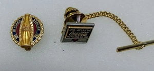2 Spille Vintage Oro 10k 2 Perle/Rubino Coca Cola Cola 10 Anni Servizio - Foto 1 di 9