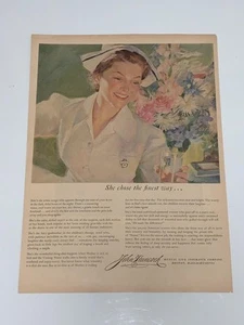 Pubblicità rivista vintage John Hancock mutua assicurazione sulla vita infermiera 1949 - Foto 1 di 3
