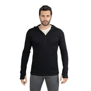 AoA Herren 230 Royal Alpaka Base Layer: (Half Zip Hoodie) Öko Wandern Sweatshir... - Bild 1 von 1