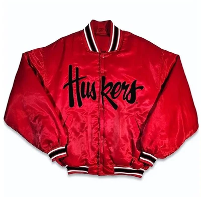 Nebraska Cornhuskers Jacket  Bomber Basketball Football Jacket  US Tarrif Paid  - Image 1 of 3