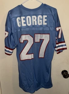 VTG Eddie George Houston / Tennessee Oilers Champion Jersey 44 L Throwback RARE - Picture 1 of 2