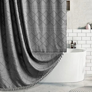 Extra Long Boho Grey Woven Fabric 84 72"W x 84"L (Pack of 1) - Picture 1 of 7