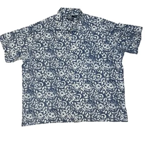 Polo Ralph Lauren XXL Caldwell Cotton Hawaiian Shirt Blue Floral Button Down - Picture 1 of 7