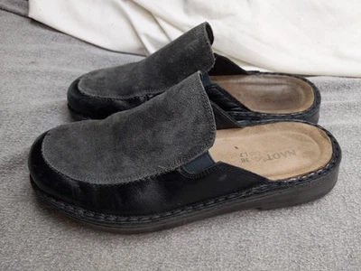 Naot Shoes Womens 7 38 Black Suede Leather Clog Mule Slip On Comfort Orthotic - Image 1 of 4