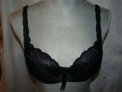 NUEVO CON ETIQUETAS Pleasure State 32C Etiqueta Blanca Skylar Madison Push-Up Plunge Negro #95352 Foto 1 de 4