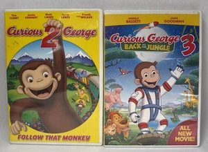 Curious George 2 Follow That Monkey & 3 Back To The Jungle - DVD Lot - Good - Imagen 1 de 2