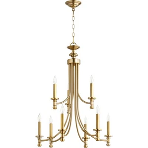 Quorum International 6022-9-180 Rossington Chandelier Aged Brass - Picture 1 of 1