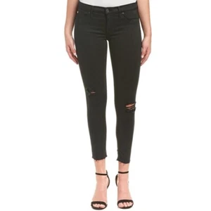 Hudson Krista Super Skinny Black Destructed Jeans Size 30 - Picture 1 of 9