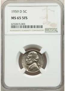 1959 D Jefferson Nickel NGC MS65 5FS FULL STEPS Incredible!!! - Picture 1 of 2