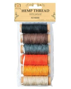 6-teiliges Hanffaden Mini Spule Set Schmuckherstellung Makramee Häkeln Basteln Geschenkpapier - Bild 1 von 4