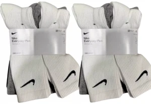 (2 Pack of 6) Nike Everyday Cushioned Crew Socks Multi Color Size Large 8-12 - Picture 1 of 4