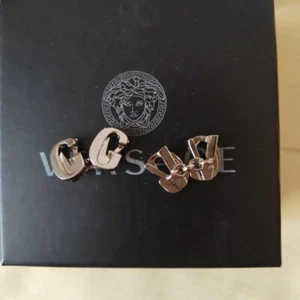 Authentic Versace Vintage Cufflinks Chain GV Metal Silver - Picture 1 of 5