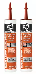 Sellador de silicona rojo DAP 100% RTV 10,3 oz., fórmula de alta temperatura hasta 550F - Imagen 1 de 2