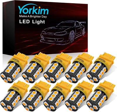 Yorkim 3157 LED Light Bulbs Amber Bright, 3056 3156 3156A 3057 4057 3157 4157 T2 - Image 1 of 4