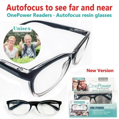 One Power Auto Focus Presbyopi Reading Glasses Readers Adjustable 0.5-2.5 Unisex - image 1 of 4