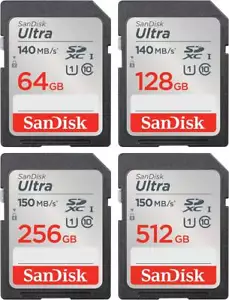 SanDisk SD Ultra 140MB/s (SDSDUNB) Flash Memory Card 64GB 128GB 256GB 512GB AU - Picture 1 of 5