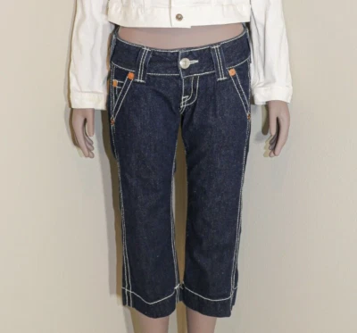 RARE True Religion Bermuda Jean Shorts Size 26 Low Rise Cropped Jeans Outerwear - Image 1 of 4