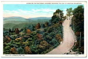 Postkarte Cumberland Maryland National Highway nahe dem Gipfel des Martin's Mountain - Bild 1 von 3
