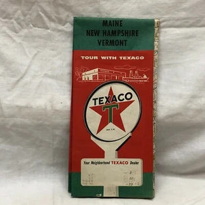 Vintage Texaco Straßenkarte Maine New Hampshire Vermont - Bild 1 von 8