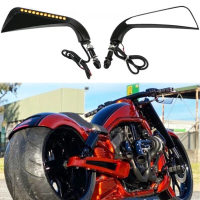 Motorcycle LED Turn Signal Mirrors For Harley Davidson Night Rod Special VRSCDX Foto 1 de 4