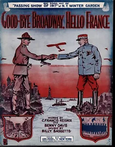 Good-Bye Broadway, Hello France Noten 1917 Rose Symbol - Bild 1 von 2