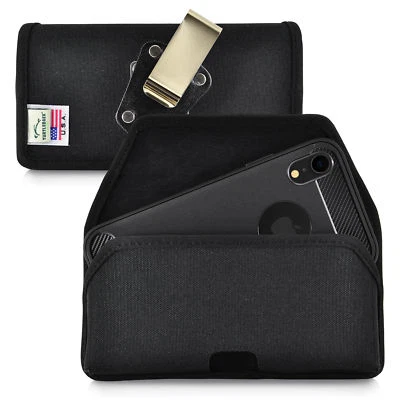 iPhone 11 & XR Turtleback Belt Clip Holster Case Black Nylon Rotating Case Clip - Image 1 of 4