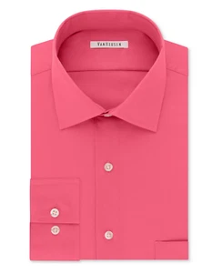 NWT Van Heusen Men's Flex Collar Stretch Solid Dress Shirt 15 1/2 32/33 Rose - Picture 1 of 5