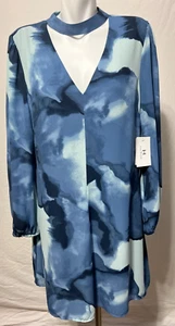 Halston Women Dress Blue Cloud Lined XL New NWT - Picture 1 of 10
