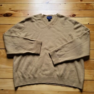 Club Room Lambswool Sweater Mens XL Brown V Neck Preppy Dad School Teacher - Picture 1 of 8