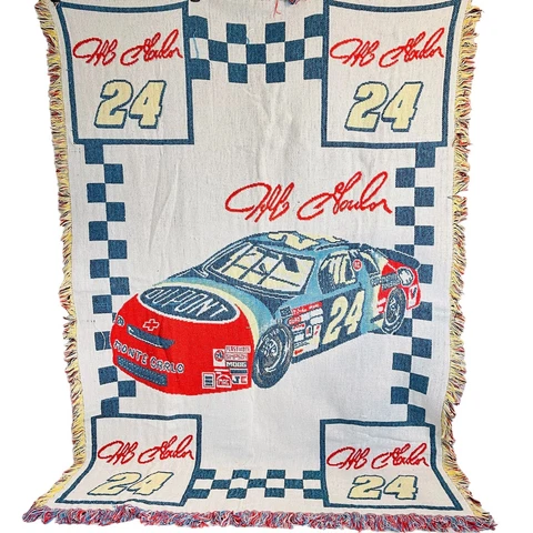 Vintage 1993 Jeff Gordon Dupont Throw Blanket Tapestry 24 Nascar Racing 44x63 Cover