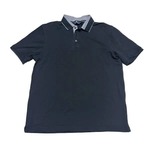 Hart Schaffner Marx Polo Shirt Mens Medium Black Short Sleeve Casual Preppy - Picture 1 of 6