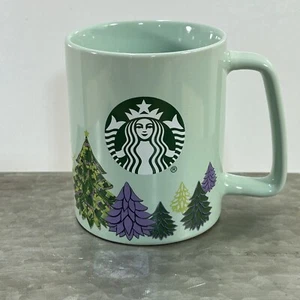 Taza de café verde menta Starbucks Christmas Tree Holiday 11 oz 2020 - Imagen 1 de 5