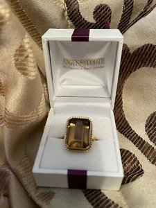 9CT YELLOW GOLD SMOKEY QUARTZ RING RRP $1800 - FREE POST IN AUST WITH TRACK NO. - Picture 1 of 8