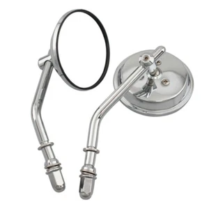 For Harley Bobber Chopper Cafe Racer 3'' Round Motorcycle Rear Side View Mirrors - Picture 1 of 10