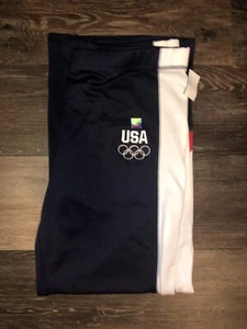 Women's USOC Team USA Apparel Navy/White Poly/Cotton Podium Pants NWT Medium - Picture 1 of 3