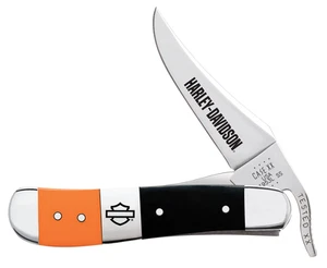 Case xx Knives Harley-Davidson Orange Black Russlock 52245 Stainless - Picture 1 of 4