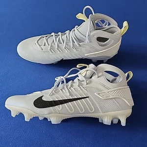 Nike Huarache 9 Elite Mid Lax SE Grey Football Cleats (Sz 13) FV6149-001 Men's - Picture 1 of 8