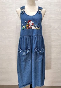 Westbound Vintage Weihnachtskleid blau Jeans Denim Schürze Latz Overall Santa  - Bild 1 von 9