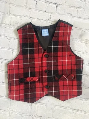 Chaleco The Children's Place Bebé Niño 6/9 Meses Cuello en V Navidad Rojo Cuadros Foto 1 de 4