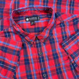 Camicia Alaskan Hardgear Uomo 3XL Rosso Blu Plaid Bottoni Vestibilità Standard Escursionismo Campeggio - Foto 1 di 10